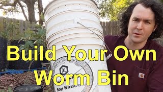 I Made An Easy To Build Inexpensive DIY Worm Bin Vermicomposter For Beginners [upl. by Alverson147]