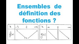 Déterminer lensemble de définition dune fonction à partir dun tableau de variation  2nde [upl. by Eromle634]