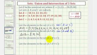 Ex Find Intersections and Unions of Three Sets Without Using a Venn diagram long [upl. by Donny862]