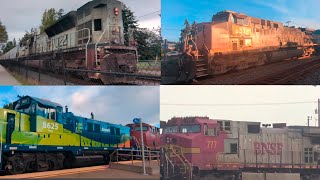 9222824 Railfaning Highlights inclu HUs SP Odd locomotives and more [upl. by Nyladnor]