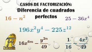 Ejercicios Diferencia de cuadrados perfectos  Casos de factorización [upl. by Nagorb]