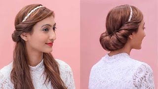 Hairstyles Using A Hairband  Grecian Updos [upl. by Fraze]