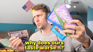 American tries European Chocolate Milka for the first time [upl. by Rakso182]