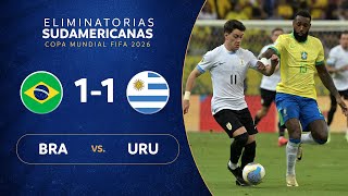 BRASIL vs URUGUAY 11  RESUMEN  ELIMINATORIAS SUDAMERICANAS  FECHA 12 [upl. by Aenet28]