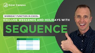 Workday Function in Excel Exclude Weekends and Holidays with SEQUENCE [upl. by Janela]