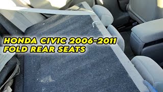 HONDA CIVIC 20062011 Fold Down Rear Seats Flat [upl. by Acirederf]