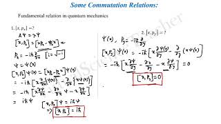 Quantum MechanicsL3 Some commutation relations [upl. by Cob]