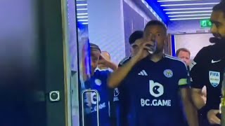 Jamie Vardy downs a can of RedBull at halftime [upl. by Tennos]