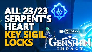 All The Serpents Heart Key Sigil Locks Seals Genshin Impact Locations [upl. by Cadell515]