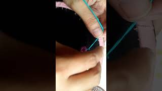 Hand Embroidery Mirror Work Easy Technique  Tulip Stich easy viralvideo embroiderypatterns [upl. by Neural]