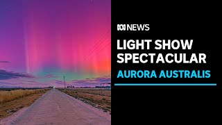 Southern lights dazzle as sun causes geomagnetic storm  ABC News [upl. by Kandy]