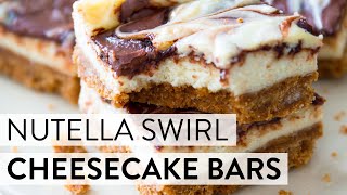 Nutella Swirl Cheesecake Bars  Sallys Baking Recipes [upl. by Kruger]