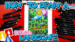 How To Draw A Spring Landscape [upl. by Osmo]