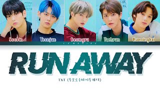 TXT Run Away Lyrics 투모로우바이투게더 9와 4분의 3 승강장에서 너를 기다려 가사 Color Coded LyricsHanRomEng [upl. by Rigdon]