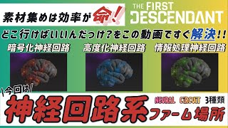 【The First Descendant】暗号化神経回路  高度化神経回路  情報処理神経回路のファーム場所はこちら TFD [upl. by Lucchesi]