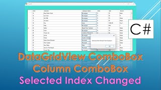 C Data Grid View  Combo Box Selected Index Changed Event Handler  2024 [upl. by Greenstein]