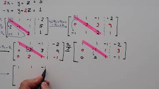 طريقة اختزال المصفوفة حذف جاوس  gaussian elimination Echelon Form [upl. by Schram]