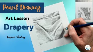 How to Draw Draperies or Fabric Folds  Pencil Shading  High School Art Lesson [upl. by Aennil]