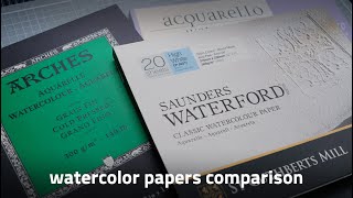 Arches vs Saunders Waterford vs Fabriano Artistico  watercolor papers comparison [upl. by Suisyola647]