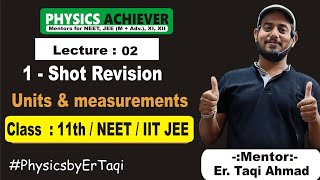 1  Shot Revision  Lec  2  Units and measurements  NEET  JEE  Taqi sir [upl. by Winterbottom]