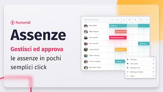 Gestione Ferie e Permessi gestisci ed approva le assenze in pochi semplici click con Factorial HR [upl. by Nolur]