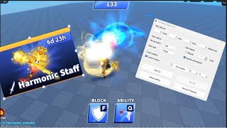 Harmonic staff Showcase autoclicker 1V1Blade Ball [upl. by Chancelor]