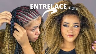 Entrelace Cacheado com Disfarce Tutorial 💗 [upl. by Acilgna]