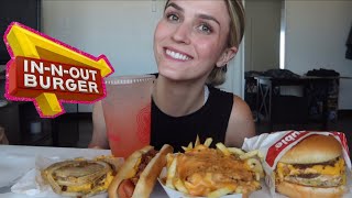 InNOut Mukbang animal style double animal fries Flying Dutchman ￼and animal hotdog [upl. by Mischa611]