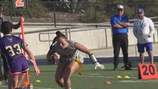 Girls flag football Del Campo Cougars win Div 3 SacJoaquin Section title [upl. by Oneg917]