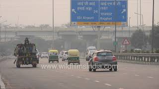 Traffic on Barapullah near Humayuns Tomb New Indias traffic passes Old India architectural marvel [upl. by Melda]