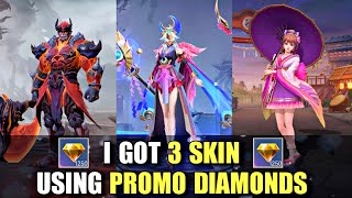 I GOT 3 SKIN USING PROMO DIAMONDS  MOBILE LEGENDS PROMO DIAMONDS [upl. by Winny711]