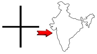 How to draw Indian Map From  symbol  Easy Indian Map Drawing for beginners [upl. by Haisej]