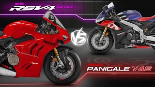 2022 Ducati Panigale V4S vs 2022 Aprilia RSV4 Factory 1100 ┃Italian Superbike Spec Comparison [upl. by Ehav]