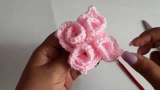 Flor a crochet  ganchillo  paso a paso  Flor en 3D en 5 minutos [upl. by Maclaine145]