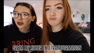 GRWM MY SISTER EMO TRANSFORMATION [upl. by Nalaf]