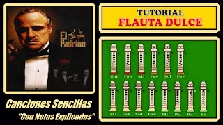 El Padrino Theme Song en Flauta Dulce quotCon Notas Explicadasquot [upl. by Curson]