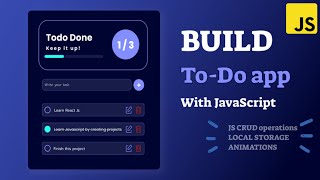 How to create a Todo List App Using HTML CSS amp JavaScript  JavaScript Project tutorial [upl. by Ogg926]