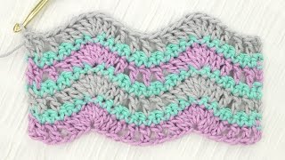 Simple Wave Stitch Crochet Tutorial [upl. by Assert138]