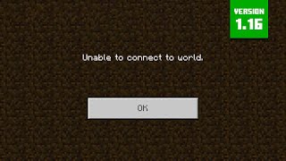 วิธีแก้ quotUnable to connect to worldquot  Minecraft Bedrock Edition 116 [upl. by Maighdiln]