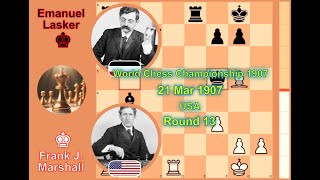 Lasker Vs Marshall  1907 World Chess Championship [upl. by Bertina]