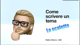 Come scrivere un tema la scaletta [upl. by Ettennal]