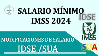 SALARIO MINIMO IMSS 2024 Modificación del Salario Diario Integrado en IDSE y SUA 2024 [upl. by Zaneta719]