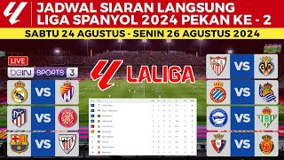 Jadwal Liga Spanyol 2024 Pekan 2  Real Madrid vs Valladolid  Barcelona vs Bilbao  Klasemen Laliga [upl. by Neehsar487]