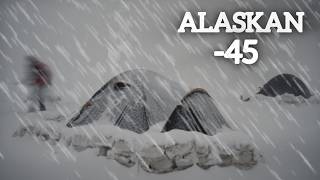 EXTREME 45° Solo Camping 4 Days  Snowstorm amp Winter Camping in a Snowstorm HOT TENT [upl. by Yllah]