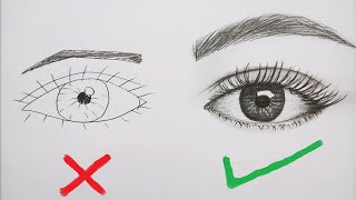 Göz Nasıl Çizilir  Adım Adım Göz Çizimi  Karakalem Kolay Çizimler  How to draw eyes realistic [upl. by Nilorac]