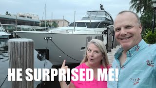 We check out a Liveaboard Hatteras 53  Boating Journey [upl. by Ilarrold]