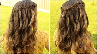 DIY WATERFALL BRAID HAIR TUTORIAL  Braidsandstyles12 [upl. by Lawry133]