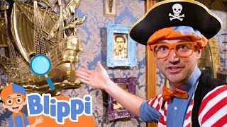 Blippi The Pirate Learns About Colors and Numbers at Kidds Jewelry Heist  Educational Kids Videos [upl. by Hebner211]