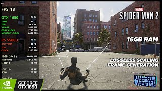 SPIDERMAN 2 PC PORT  GTX 1650 LAPTOP  16GB RAM  LOSSLESS SCALING [upl. by Ellebana]