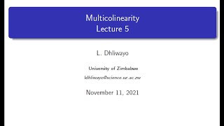 Econometrics Lecture 5 Multicollinearity [upl. by Ibib]